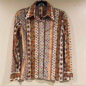 Totally Hippie 70s Button Down Long Sleeve with Matching Short Sleeve to Match